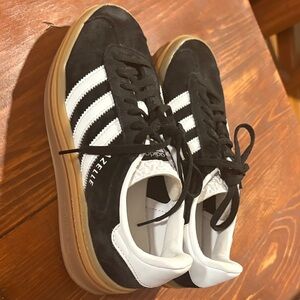 Adidas Gazelle Black Suede Sneakers with White Stripes